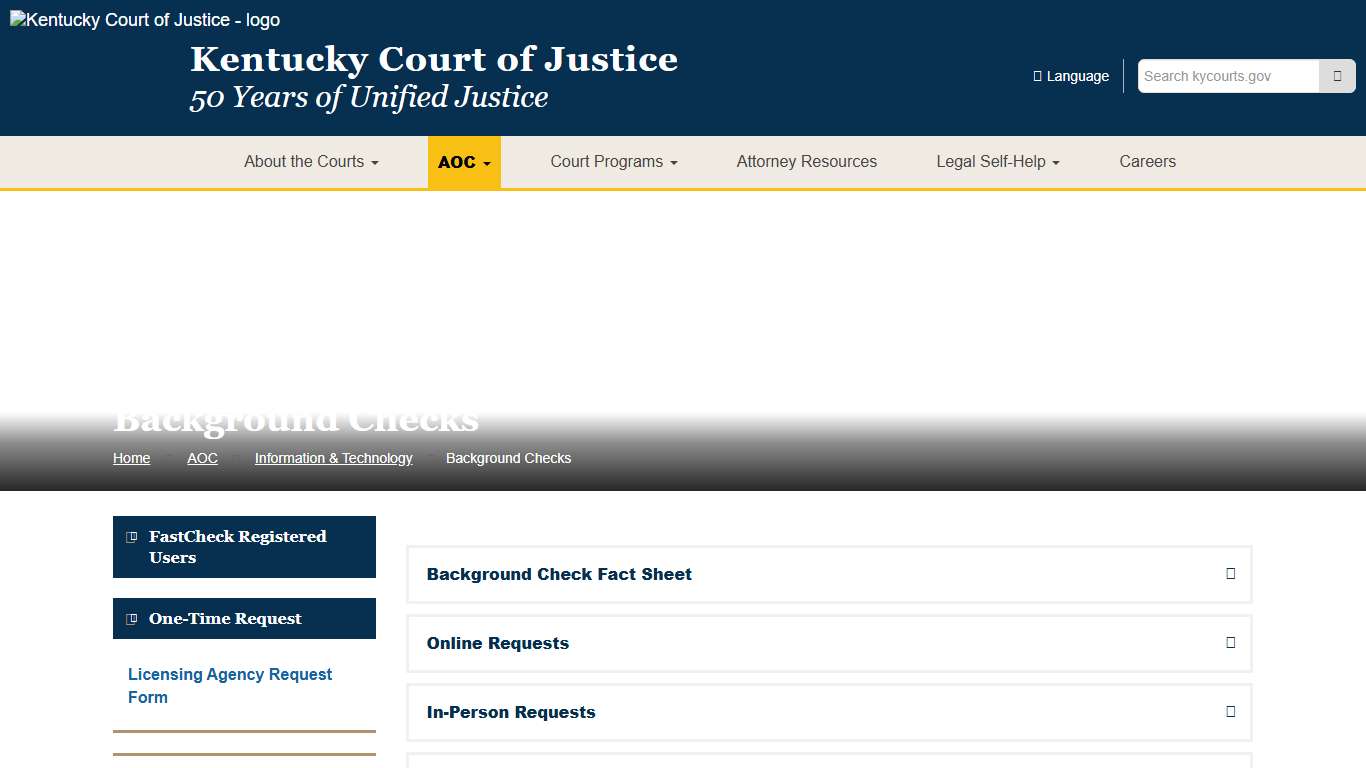 Background Checks - Kentucky Court of Justice